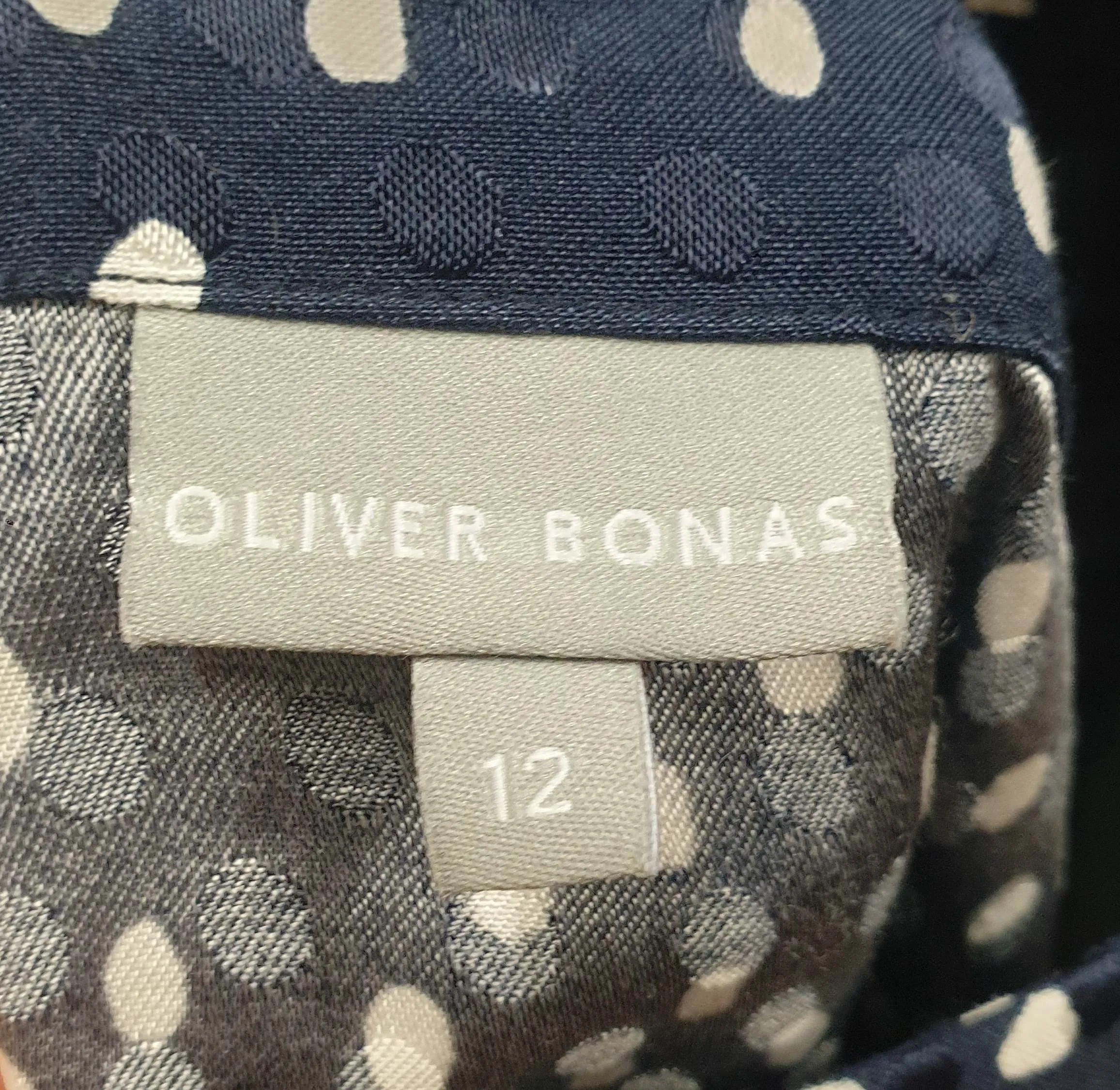 Oliver Bonas blue spotty jumpsuit size UK12 / AU 10
