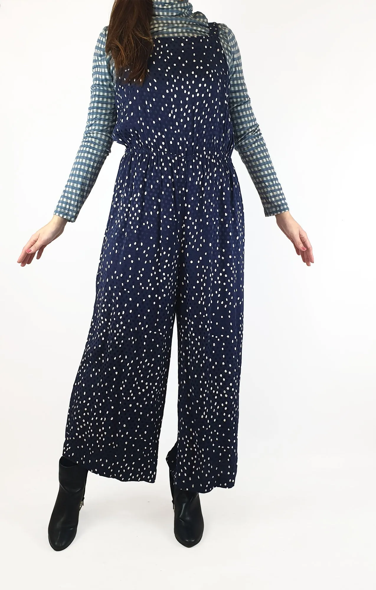 Oliver Bonas blue spotty jumpsuit size UK12 / AU 10