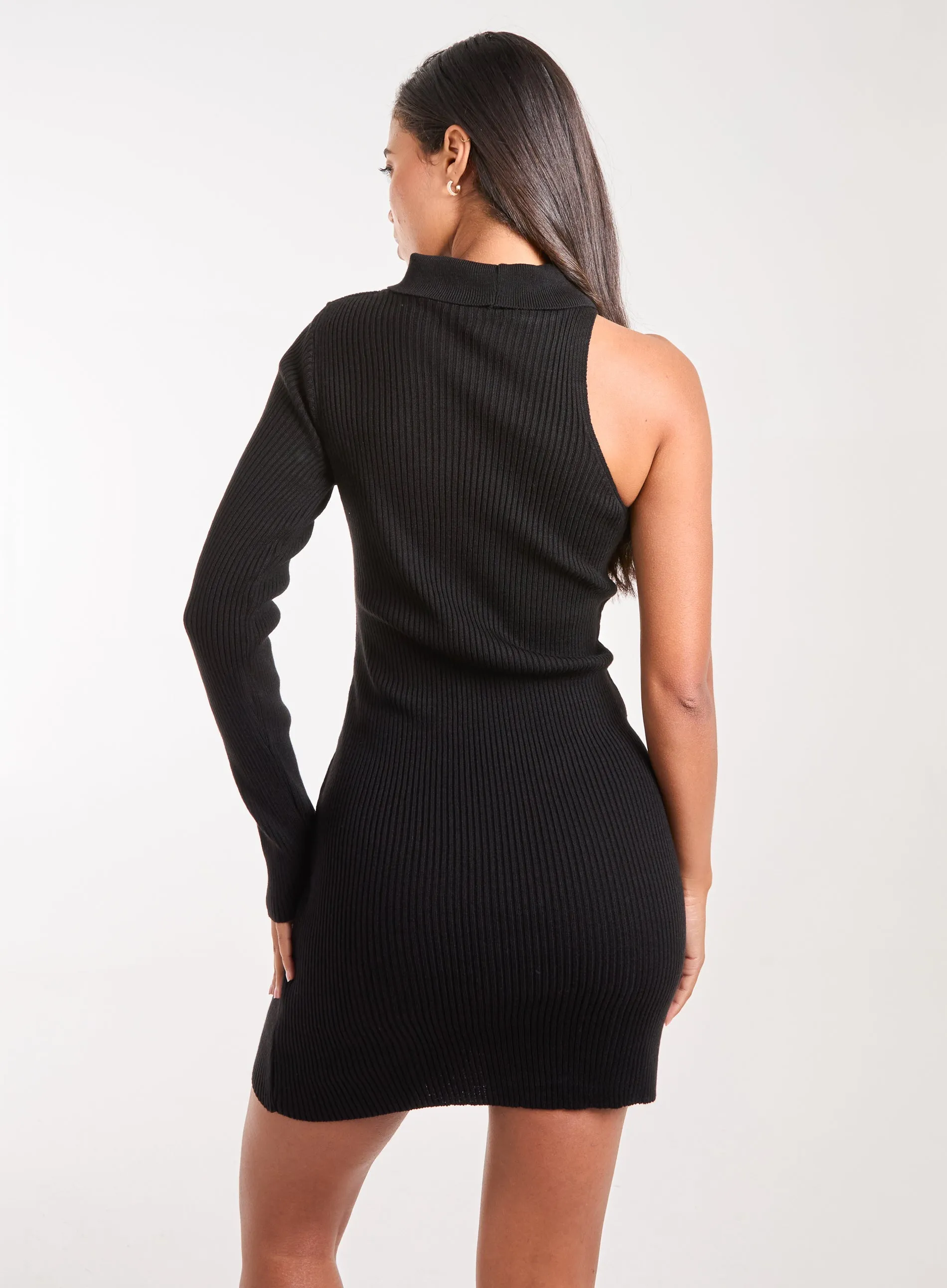 One Shoulder Knit Dress