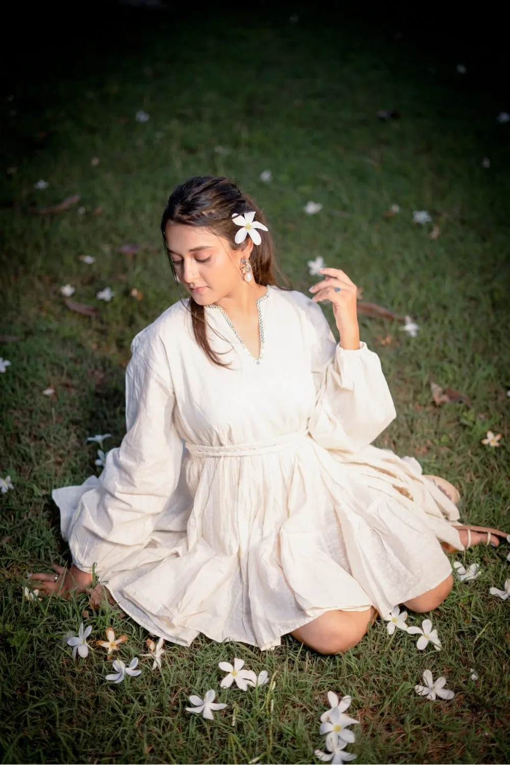Organic Cotton Voluminous Tiered Fit and Flare Mini Dress