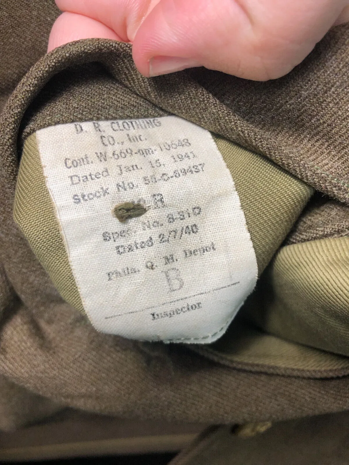 Original WW2 US Army Class A Dress Jacket 1941 - Private Ryan Prop - 38" Regular
