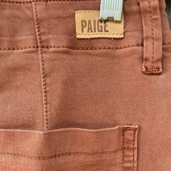 PAIGE Mayslie Pleated Cotton Twill Jeans NWOT in Vintage Mocha Womens 30 Joggers
