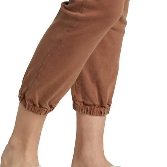 PAIGE Mayslie Pleated Cotton Twill Jeans NWOT in Vintage Mocha Womens 30 Joggers