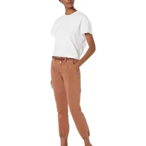 PAIGE Mayslie Pleated Cotton Twill Jeans NWOT in Vintage Mocha Womens 30 Joggers