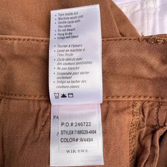 PAIGE Mayslie Pleated Cotton Twill Jeans NWOT in Vintage Mocha Womens 30 Joggers