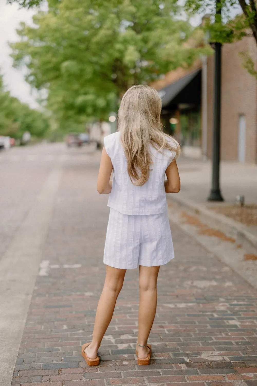 Paige Pleated Shorts in White