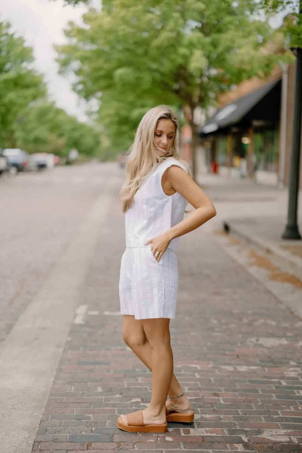 Paige Pleated Shorts in White