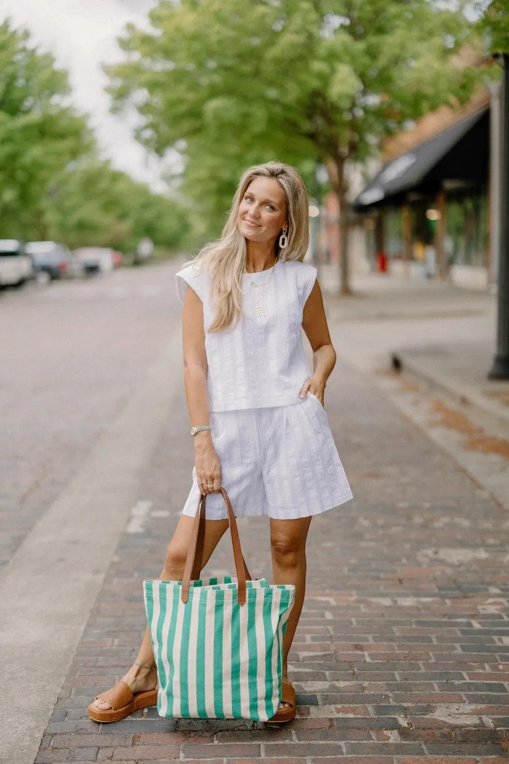 Paige Pleated Shorts in White