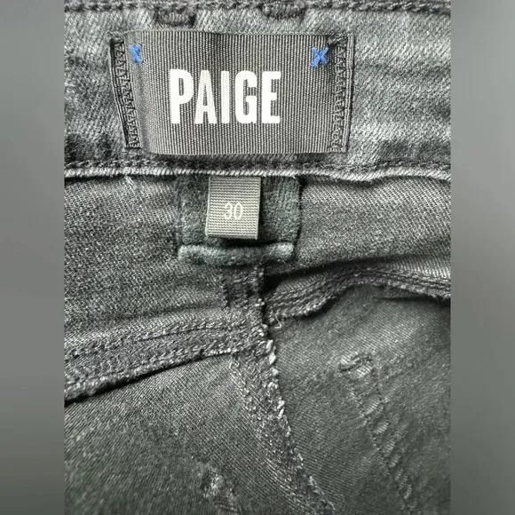 Paige Womens Emmie Black Ankle Button Fly Denim Skinny Jeans