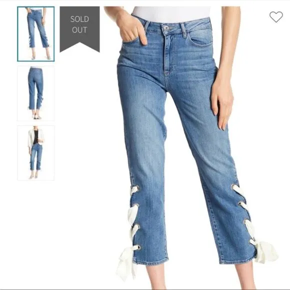 Paige Womens NEW High Rise Sarah Straight leg jeans size 25