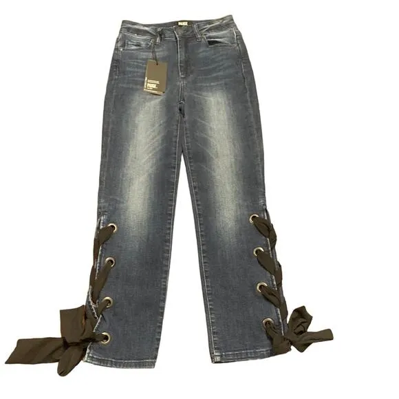 Paige Womens NEW High Rise Sarah Straight leg jeans size 25