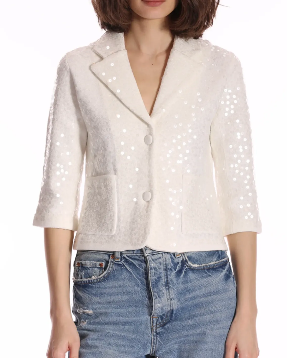 Paillette Sequin Shrunken Blazer