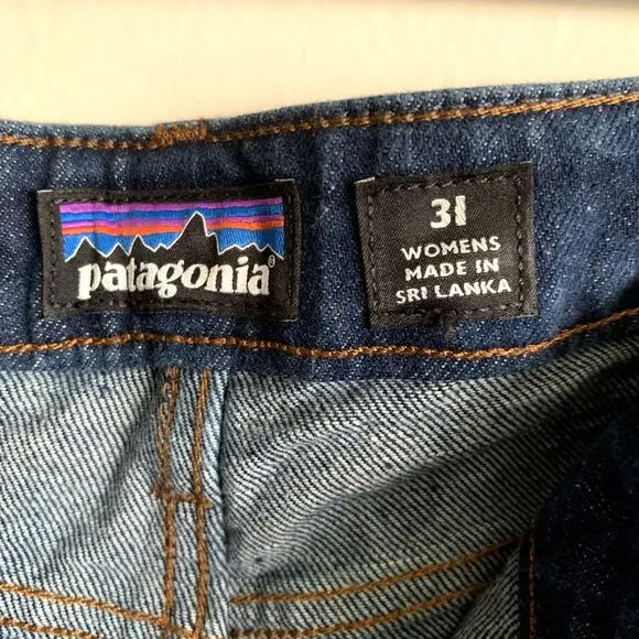 Patagonia Women's High Rise Straight Leg Slim Fit Denim Jeans Size 31 NWT