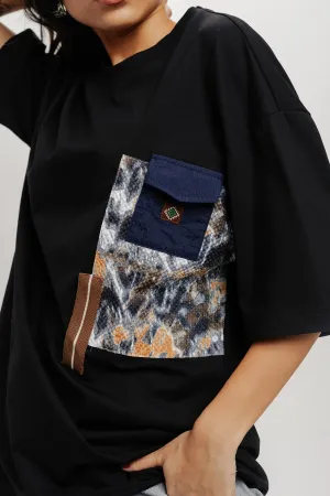 Patchwork Black T-Shirt