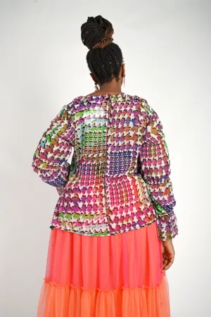 Pearls For EL Chiffon Blouse With Arm Gathers