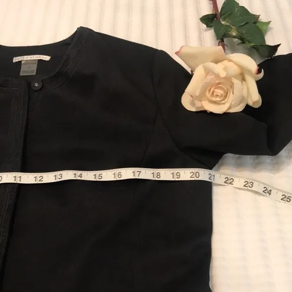 Peter Nyjard Black Embroidered Longline Coat Size 12
