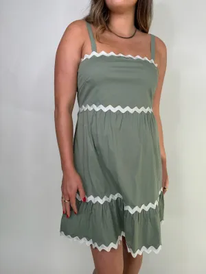 Phie Swirl Mini Dress Sage
