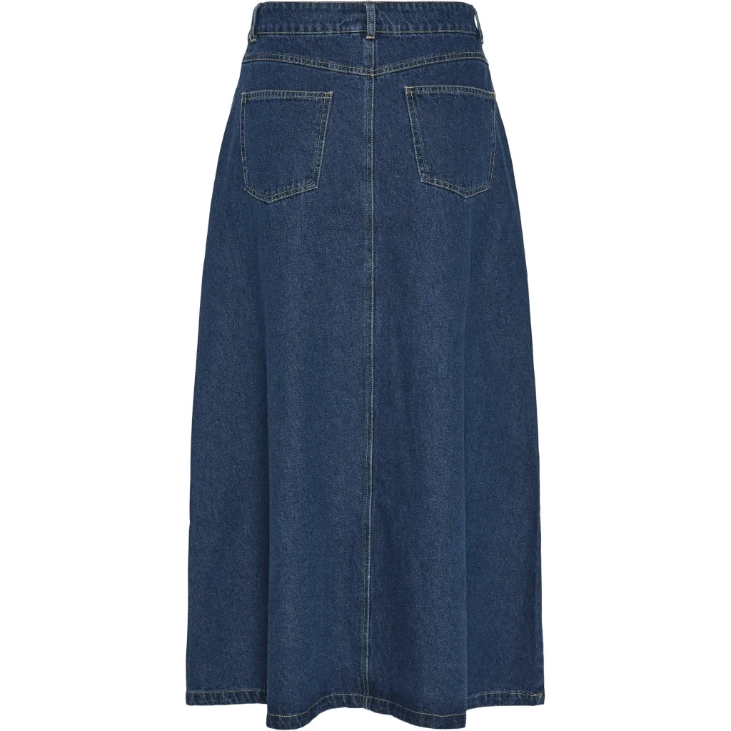 PIECES dame nederdel PCABBI - Medium blue denim