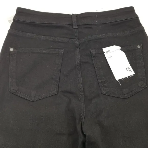 Pilcro Jeans Womens The Icon Black Wide Leg Flare Jeans Stretch Pockets Sz 29 P
