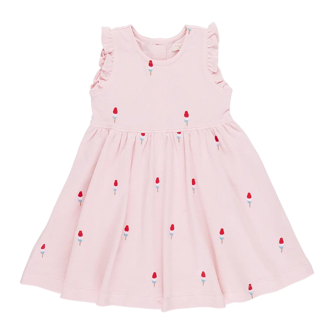 Pink Chicken Girls Kelsey Dress - Pink Rocket Pop Embroidery
