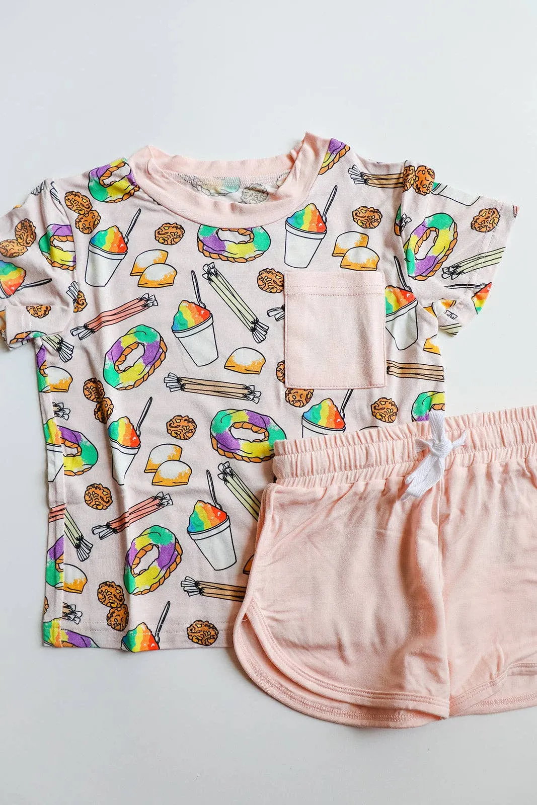 Pink Southern Sweets Bamboo Varsity Short Set