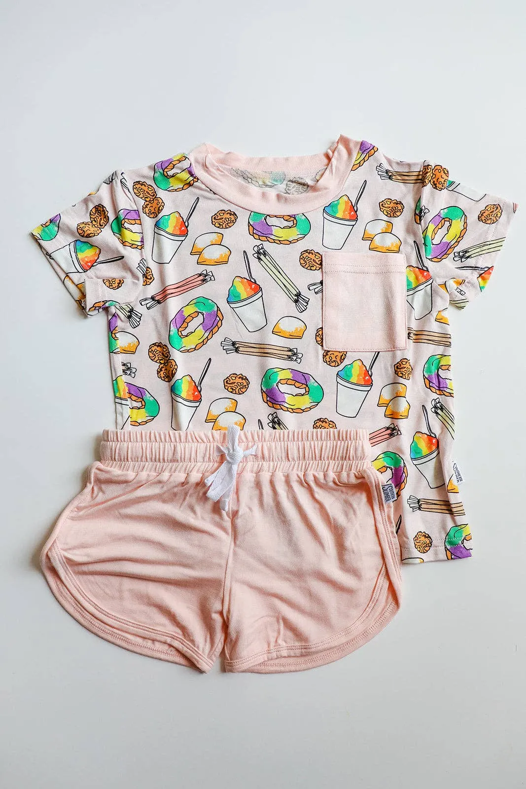 Pink Southern Sweets Bamboo Varsity Short Set
