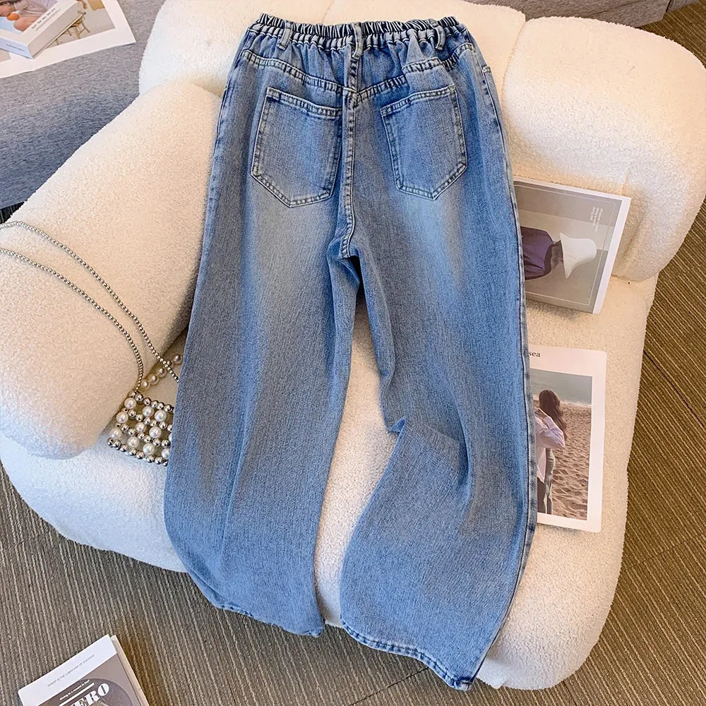 Plus size spring and autumn casual jeans classic
