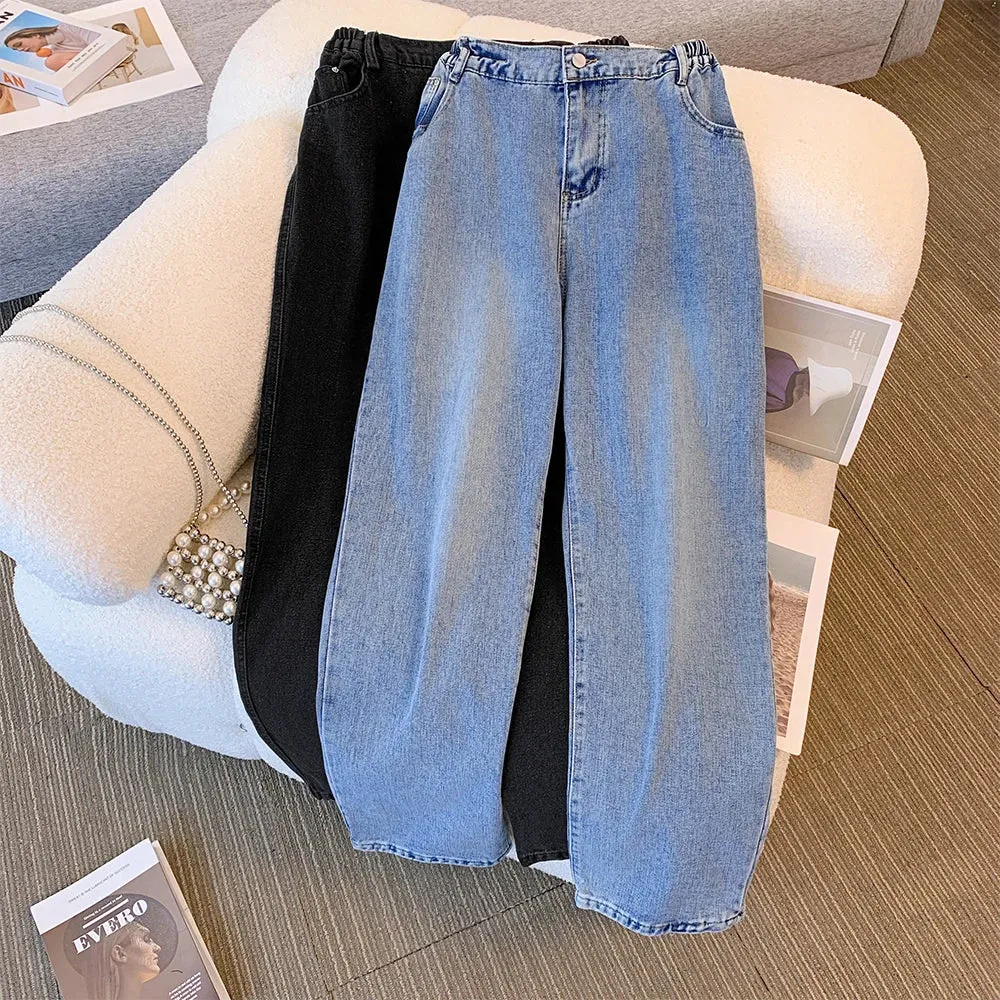 Plus size spring and autumn casual jeans classic