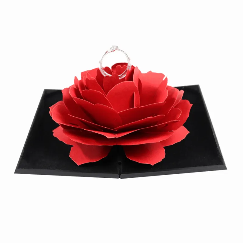 Pop-up Rose Ring Box – Elegant Proposal and Wedding Ring Holder