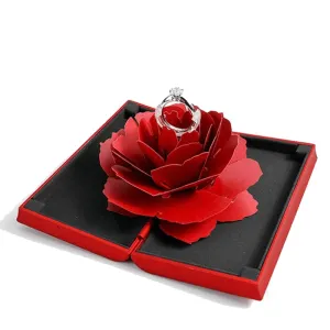 Pop-up Rose Ring Box – Elegant Proposal and Wedding Ring Holder