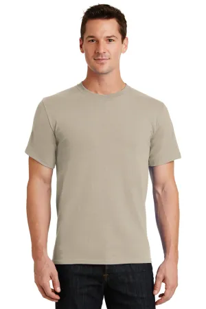 Port & Company Essential Tee. PC61 Light Sand