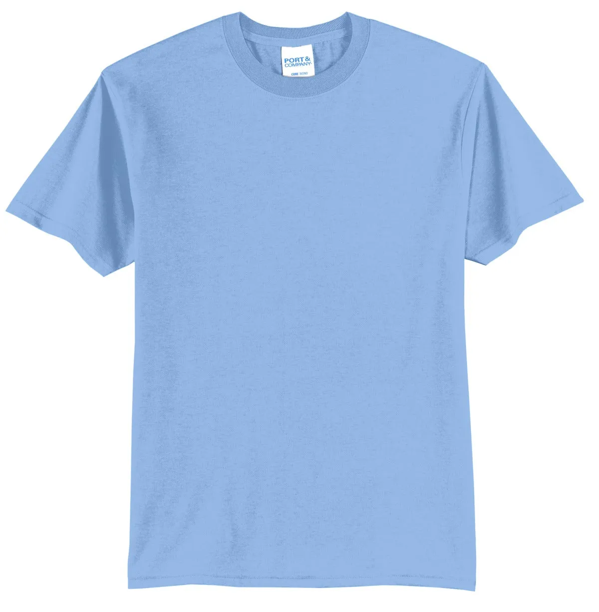 Port & Company Tall Core Blend Tee. PC55T Light Blue Tall