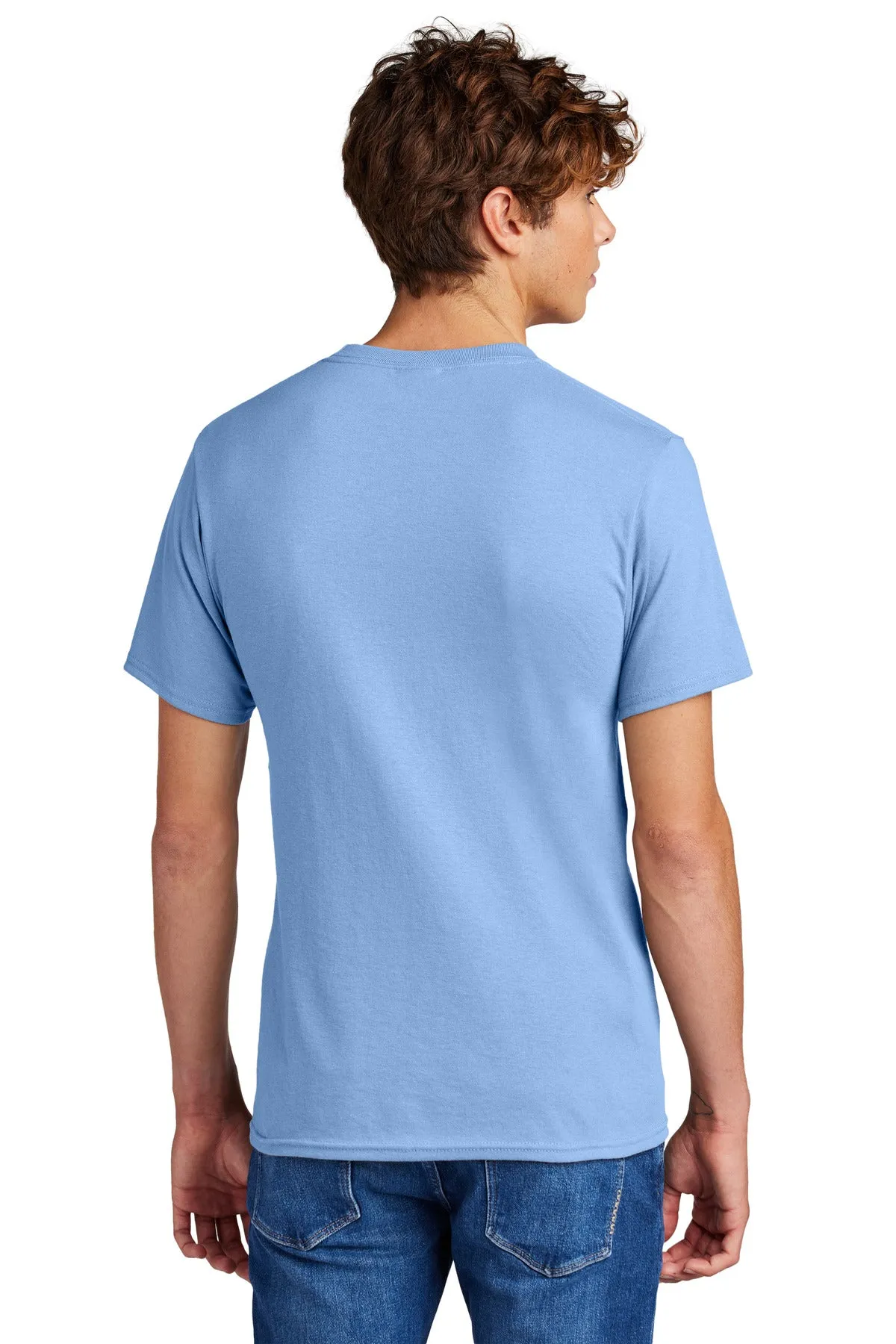 Port & Company Tall Core Blend Tee. PC55T Light Blue Tall