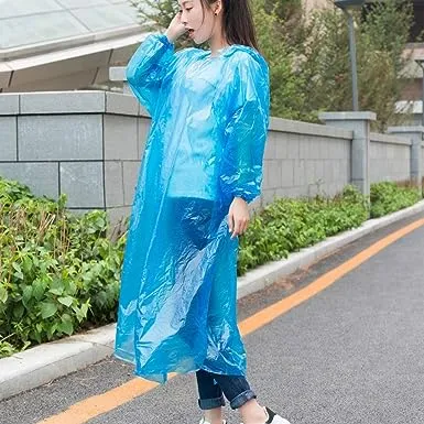Portable Adult Rain Coat, Raincoat Waterproof Button Cardigan Portable Raincoat  Adult Outdoor Traveling Plastic Material Raincoat/Rain wear/Rain Suit for Outdoor Accessory (1pc)