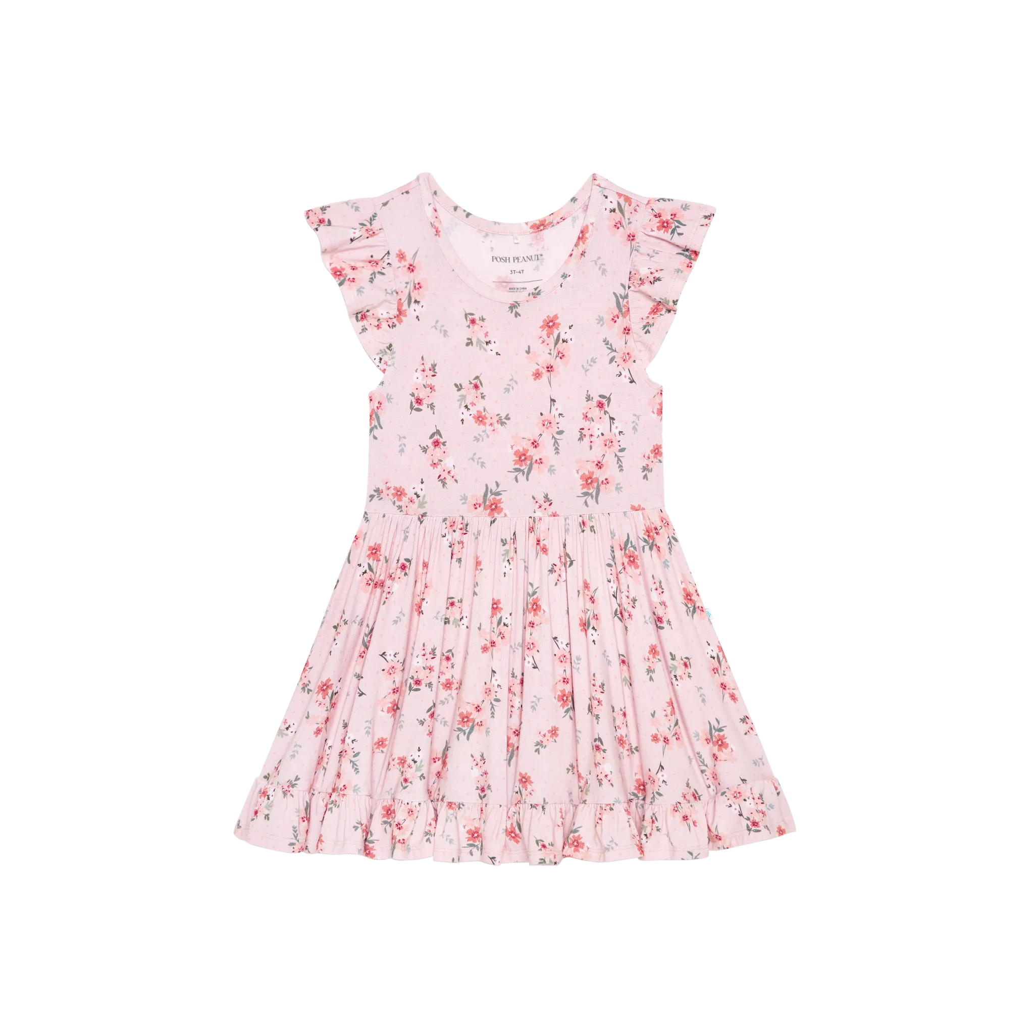 Posh Peanut London Short Sleeve Ruffled Twirl Dress