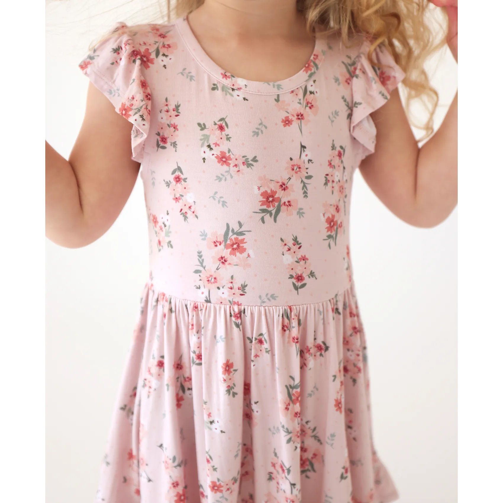 Posh Peanut London Short Sleeve Ruffled Twirl Dress