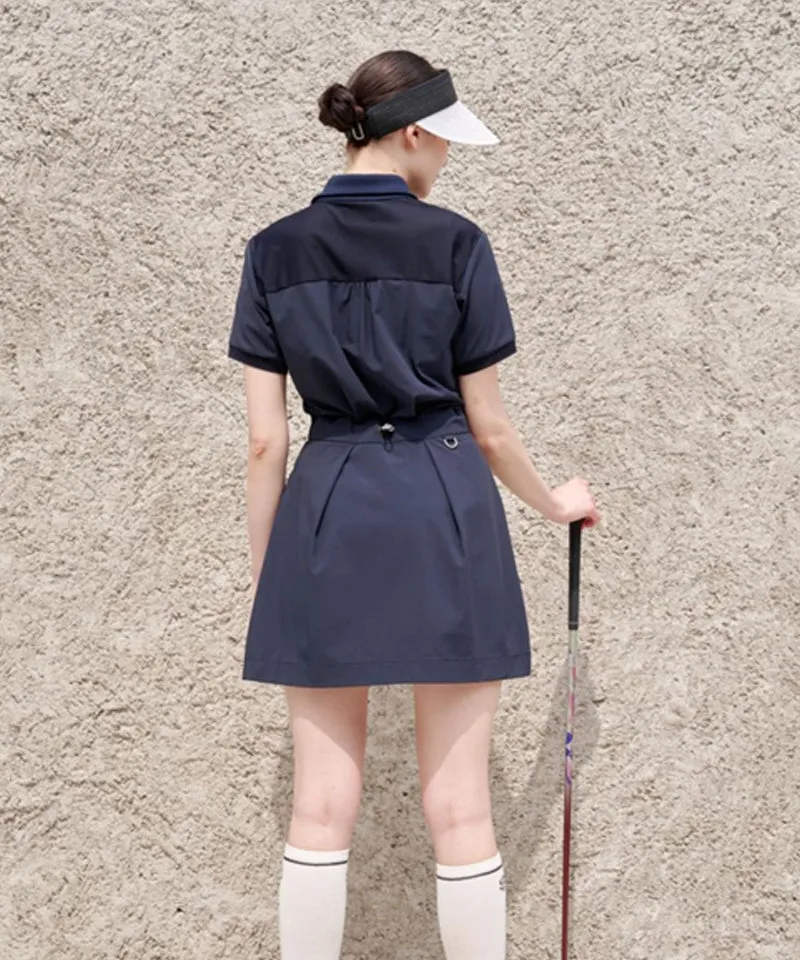 POSHERD Cool Mesh String Dress - Navy