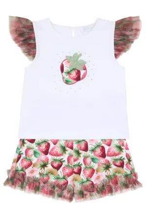 PREORDER "Molly" Strawberry Tulle Top & Shorts