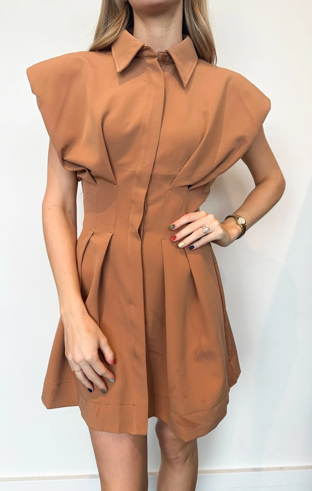 Preppy In Pleats Mini Dress