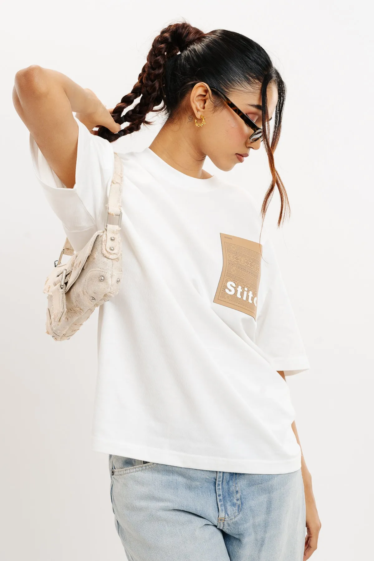 Printed Pocket Crew Neck T-Shirt