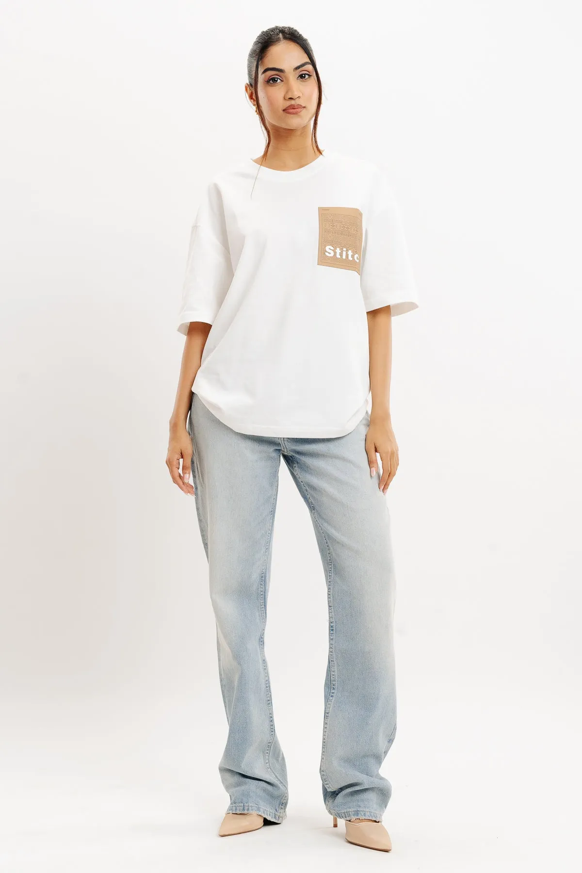 Printed Pocket Crew Neck T-Shirt