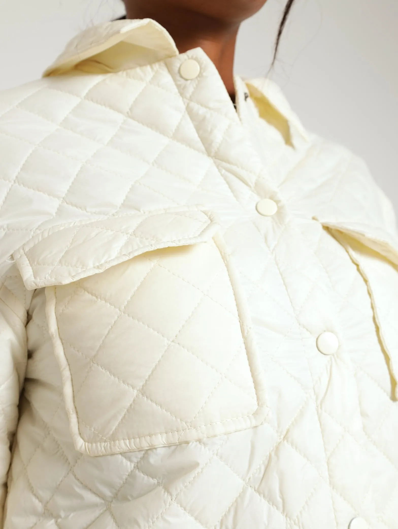 Quilted Shacket - Light Yellow