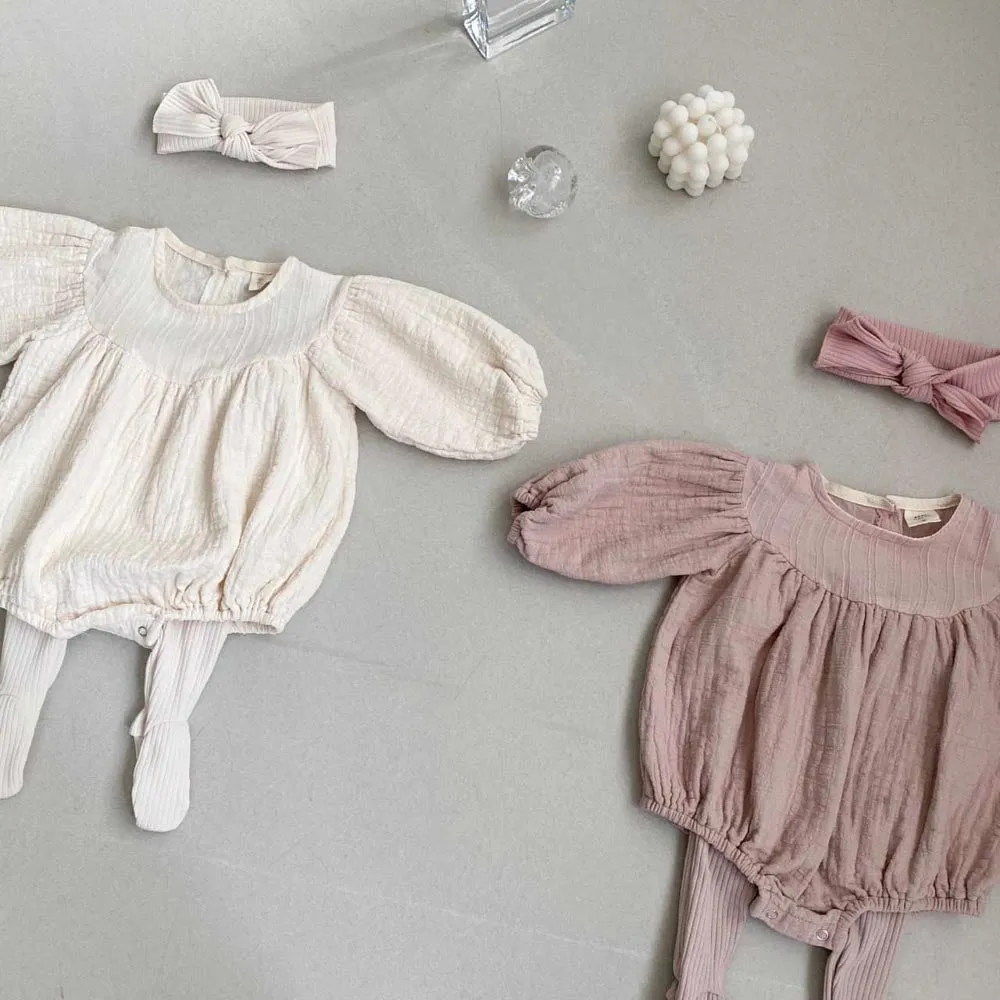 Quinn Baby girl Bubble Romper | Creme