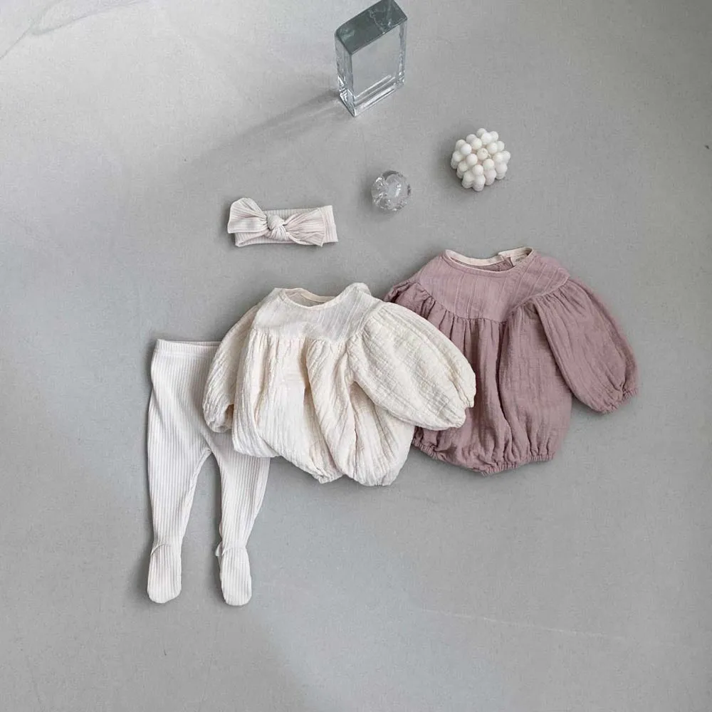 Quinn Baby girl Bubble Romper | Creme