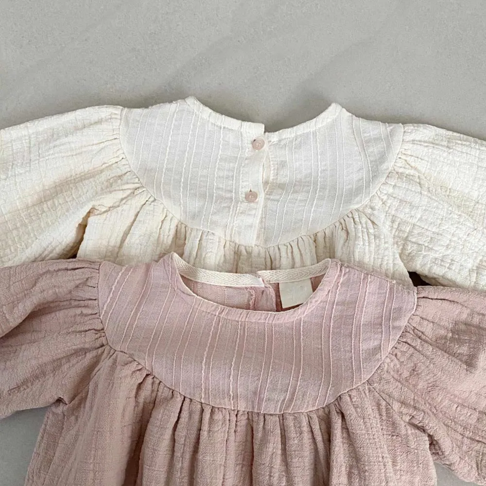 Quinn Baby girl Bubble Romper | Creme