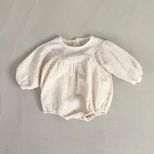 Quinn Baby girl Bubble Romper | Creme