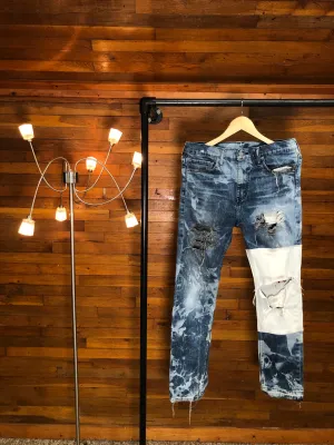 "1 of 1" Dyed & Distressed Patchwork Levi's (32x29)