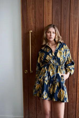 Ralf Studios - Sunset Dress Monstera Navy