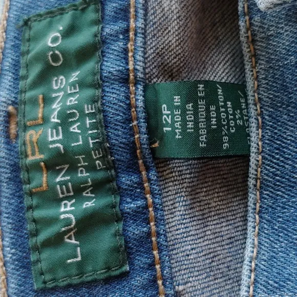 Ralph Lauren LRL Jeans Co Petite Women's Straight Blue Jeans 12P x 29