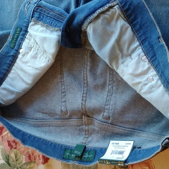 Ralph Lauren LRL Jeans Co Petite Women's Straight Blue Jeans 12P x 29